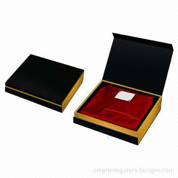 Hardcover Box Printing, Black Flannel-mounted 3mm Grayboard, Full-color